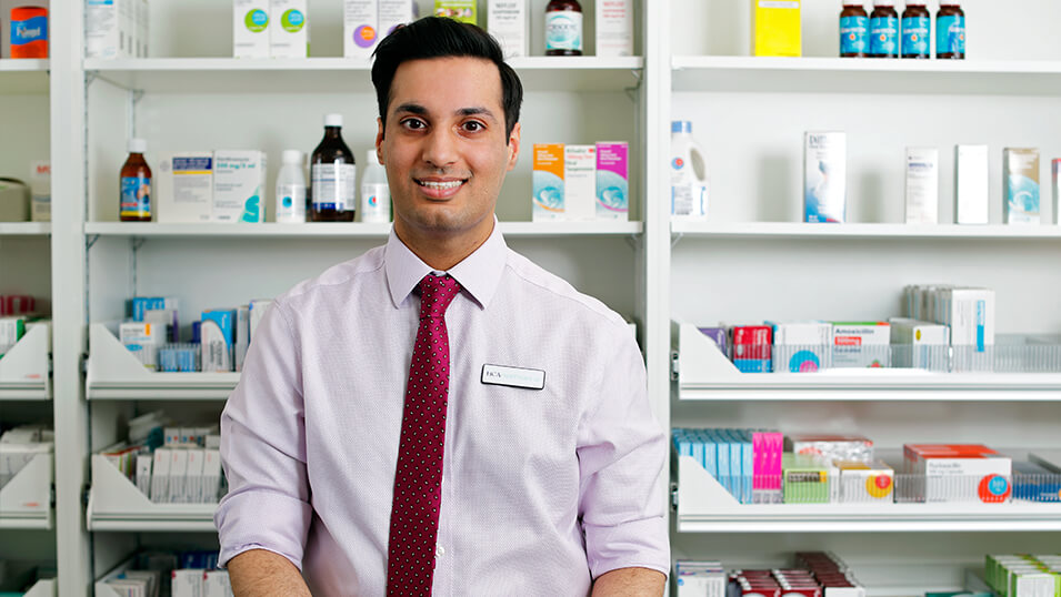 Pharmacist smiling